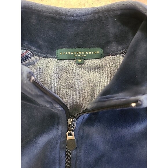 Extracurricular Full Zip Jacket Mens Med Velour Streetwear Casual Preppy - Picture 4 of 7
